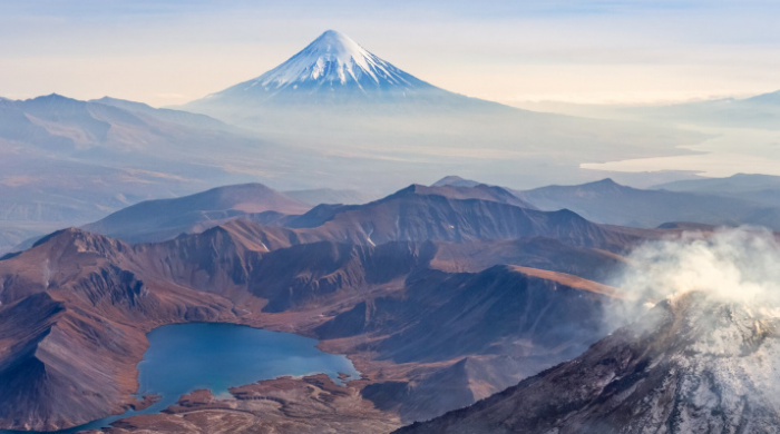 Volcanoes of Kamchatka. Photo: Elena Vereshchaka, participant of the Russian Geographical Society contest "The Most Beautiful Country"